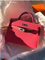 Hermes mini kelly- Rose Azalée, Verzenden, Zo goed als nieuw, Roze, Handtas