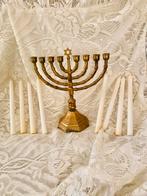 Chanoeka Menora kandelaar 8 armen 24cm hoog, Ophalen of Verzenden, Zo goed als nieuw, Eenpersoons, Wit