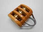 Houten Blok / Katrol, Drieschijfs voor 12 - 14 mm lijn, Ophalen of Verzenden, Nieuw, Lijn of Blok