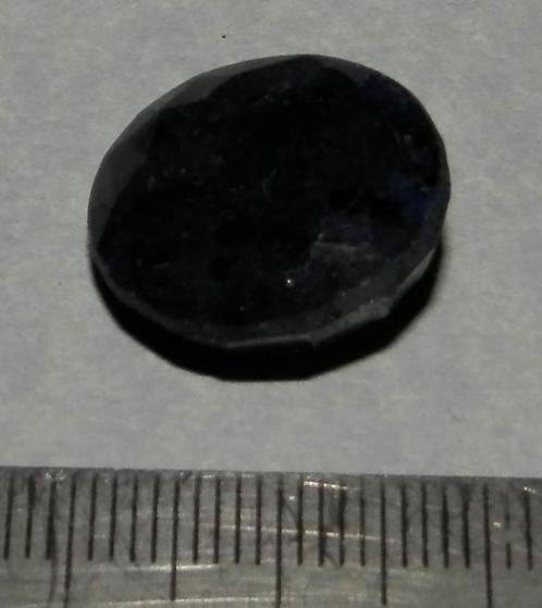 Saffier GBI - ovaal geslepen - 18x17mm - met certificaat, Sieraden, Tassen en Uiterlijk, Edelstenen, Nieuw, Verzenden