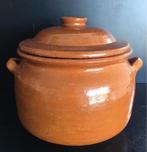 Oude Terracotta Ovenschaal met deksel - Vintage Kwaliteit, Antiek en Kunst, Antiek | Keramiek en Aardewerk, Ophalen of Verzenden