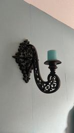 2 zwarte wandkandelaars ornamenten, Antiek en Kunst, Ophalen