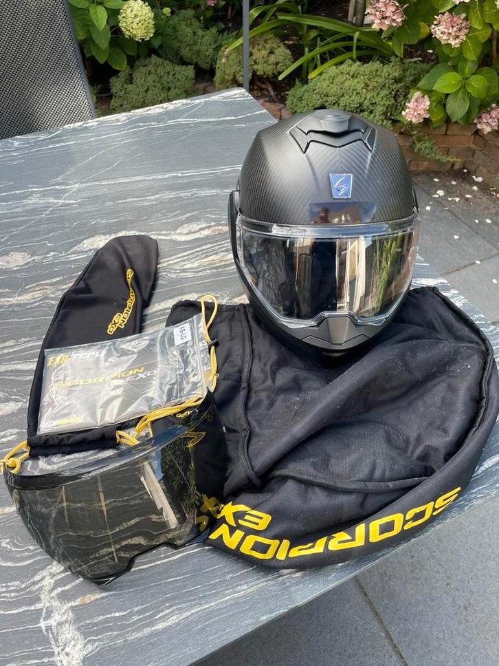 Scorpion exo tech carbon, Motoren, Kleding | Motorhelmen, Dames, Heren, Kinderen, Systeemhelm, S, Overige merken, Nieuw zonder kaartje