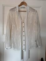 Roomkleurige blouse met borduursel maat 42, Ophalen of Verzenden, Zo goed als nieuw, Maat 42/44 (L), Wit
