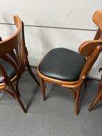 6 Houten Café Stoelen - 1 Stoel Beschadigd, Gebruikt, Bruin, Ophalen of Verzenden, Vijf, Zes of meer stoelen