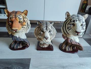 Set van 3 Tijgerkoppen Decoratie beschikbaar voor biedingen