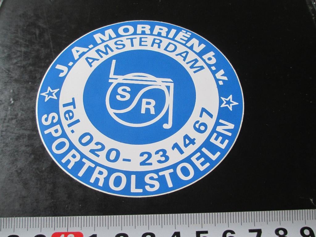 sticker Amsterdam J.A. Morriën bv sportrolstoelen, Ophalen, Zo goed als nieuw
