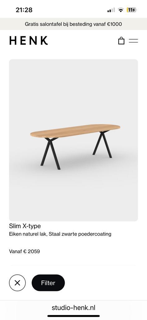 Eettafel studio Henk, Huis en Inrichting, Tafels | Eettafels, Zo goed als nieuw, 50 tot 100 cm, 200 cm of meer, Vijf personen of meer