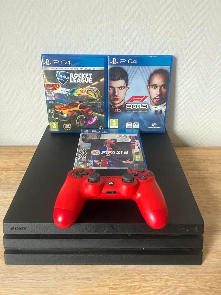 PS4 Pro 1TB + Controller + 3 Games (Fifa 21, Rocket League), Spelcomputers en Games, Spelcomputers | Sony PlayStation 4, Gebruikt