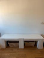 Witte Houten Bank - Binnen/Buiten, Ophalen, Gebruikt, 200 cm of meer, 50 tot 100 cm