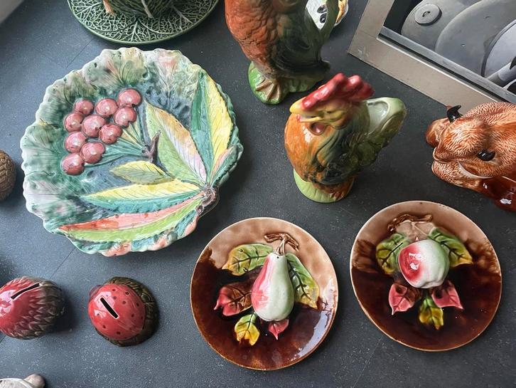 Orchies France 3D majolica Art Nouveau appel peer sierbord, Antiek en Kunst, Antiek | Keramiek en Aardewerk, Ophalen of Verzenden