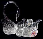 Glazen sieradenopberg zwaan., Antiek en Kunst, Ophalen of Verzenden