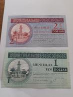 1 en 2 1/2 dollar bankbiljetten Suriname unc, Postzegels en Munten, Bankbiljetten | Amerika, Ophalen of Verzenden, Zuid-Amerika