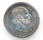 Nederland 2 1/2 Gulden 1870 Willem III – met patina, Koning Willem III, Zilver, Ophalen of Verzenden, Losse munt
