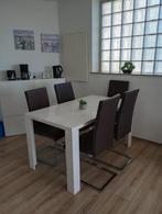 Eettafel hoogglans wit, 50 tot 100 cm, 100 tot 150 cm, Overige materialen, Modern