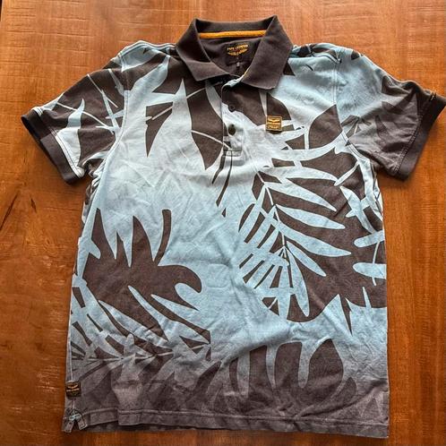 PME Legend Poloshirt – Blauw met bladprint – Maat L, Kleding | Heren, Polo's, Maat 48/50 (M), Blauw, Ophalen of Verzenden