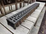 7x ACO Drain lijngoot - Afwateringsgoot zwart kunststof, Ophalen, Afvoer, Gebruikt, Pvc