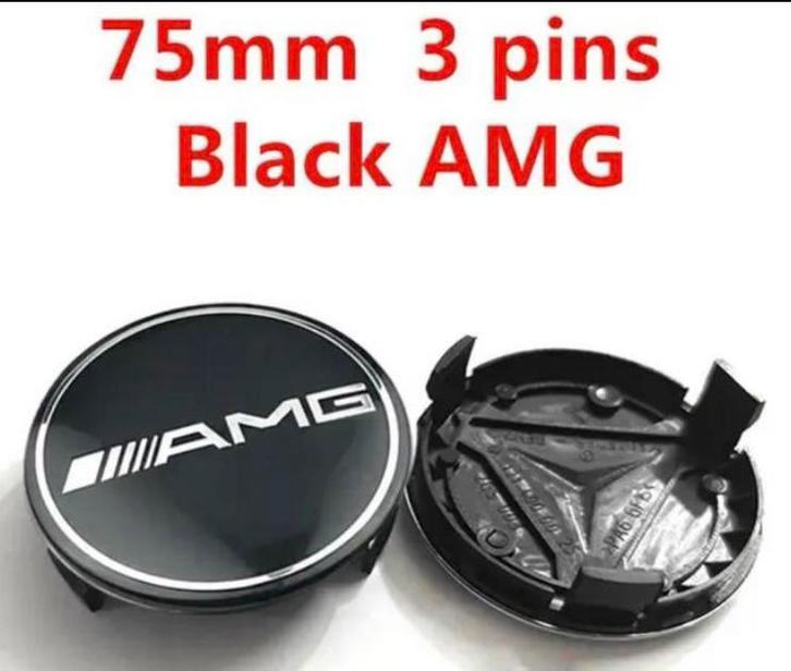 AMG Naafdoppen Nieuw Zwart/Zilver€5,-P.st.Mercedes€3,50P.st., Auto diversen, Wieldoppen, Verzenden