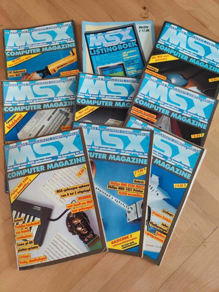 MSX Computer Magazine - 8 tijdschriften en een listingboek, Boeken, Tijdschriften en Kranten, Gelezen, Overige typen, Ophalen of Verzenden