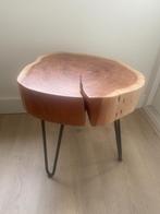 Solid Acacia Wood End Table, Huis en Inrichting, Tafels | Sidetables, Ophalen, Gebruikt, Rond, Minder dan 50 cm