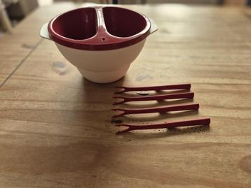 Tupperware Micro delice Chocoladefondue Rood-wit NIEUW beschikbaar voor biedingen
