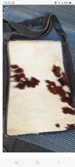 ECHT LEER koeien huid TAS - GRATIS zend, Verzenden, Zo goed als nieuw, Bruin, Overige typen