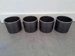 Planten potten, antraciet (4 stuks), Ophalen, Rond, Binnen, Zo goed als nieuw
