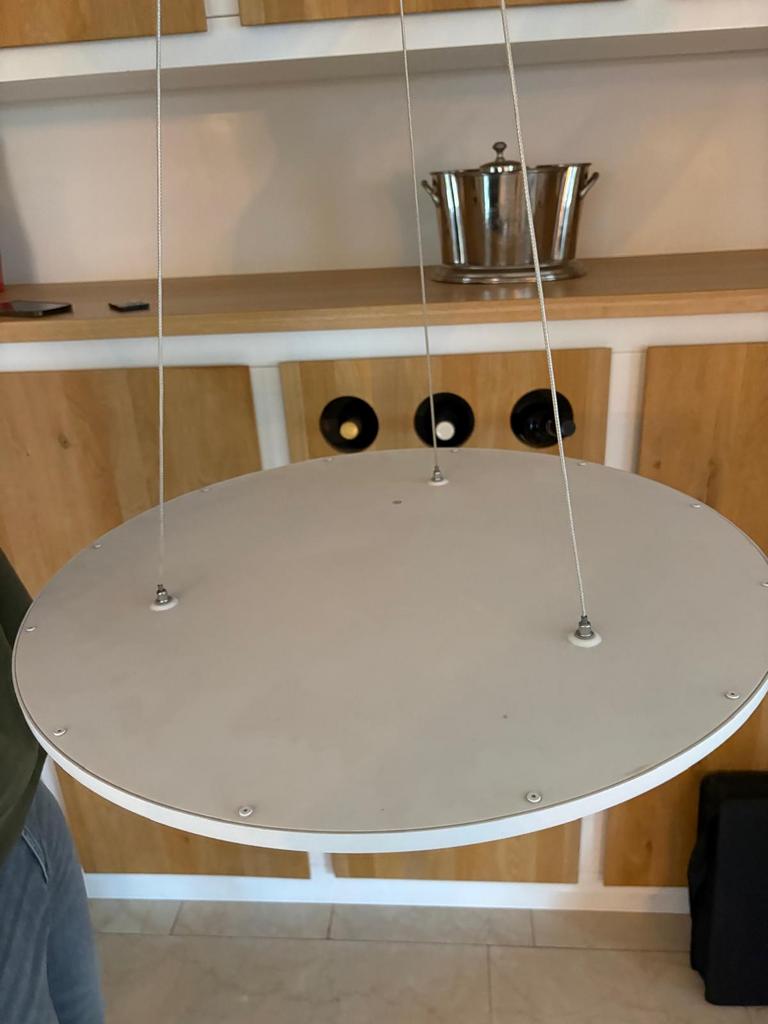 Moderne hanglamp, Huis en Inrichting, Lampen | Hanglampen, Ophalen, Zo goed als nieuw, Metaal, Minder dan 50 cm
