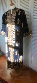 Vintage kaftan fluweel donkerblauw, Blauw, Maat 38/40 (M), Ophalen of Verzenden, Zo goed als nieuw