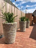 Bloempotten natuursteen verschillende vormen en maten, 25 tot 40 cm, Steen, Rond, Nieuw