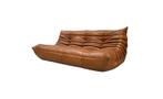 Togo Sofa, Brown Leather attributed to Ducaroy Ligne Roset., Nieuw, Ophalen of Verzenden