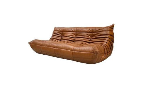 Togo Sofa, Brown Leather attributed to Ducaroy Ligne Roset., Huis en Inrichting, Banken | Bankstellen, Nieuw, Ophalen of Verzenden