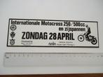 sticker oud Markelo MOTORCROSS zijspan husqvarna knmv FIM, Verzenden, Zo goed als nieuw, Bedrijf of Vereniging