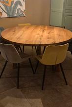 Ronde eettafel, diameter 156cm, rustiek eikenhout, Huis en Inrichting, Tafels | Eettafels, Ophalen, Gebruikt, 150 tot 200 cm, Vijf personen of meer