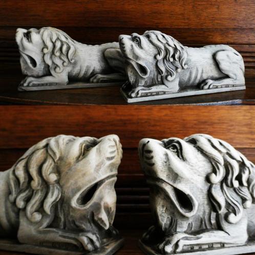 2 Antieke leeuwen gedetailleerd hout uitgesneden ornament, Antiek en Kunst, Kunst | Beelden en Houtsnijwerken, Ophalen of Verzenden