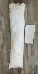 Zijslaap kussen met 2 hoezen - 140cm, Eenpersoons, Wit, Ophalen of Verzenden, Zo goed als nieuw