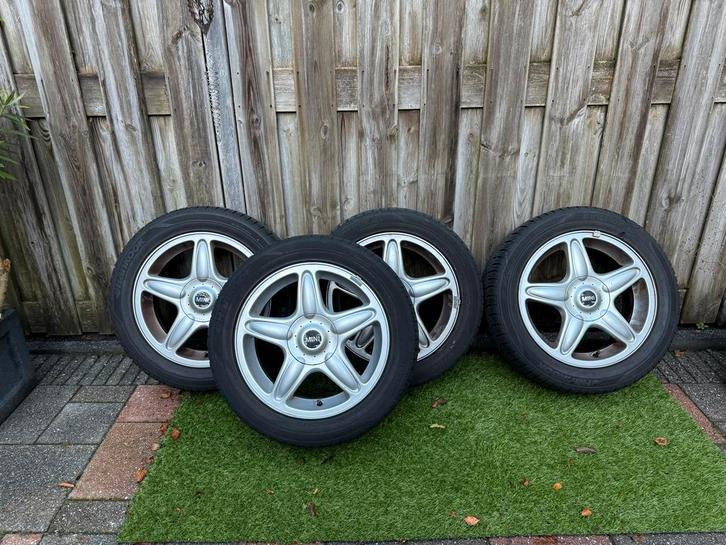 Lichtmetalen Mini Cooper velgen 16”, Auto-onderdelen, Banden en Velgen, Velg(en), All Season, 16 inch, 195 mm, Gebruikt, Ophalen