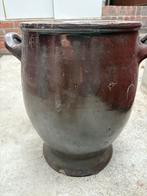 Authentieke Keulse Pot - Aardewerk Bloempot, Gebruikt, Rond, Binnen, Minder dan 40 cm