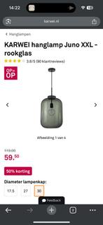 Hanglamp XXL Juno Karwei, Huis en Inrichting, Lampen | Hanglampen, Ophalen of Verzenden, Zo goed als nieuw, Glas, Minder dan 50 cm