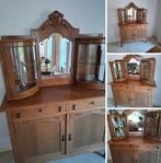 Antieke buffetkast vitrine kast met kuif, Ophalen, Gebruikt, 50 tot 100 cm, 150 tot 200 cm