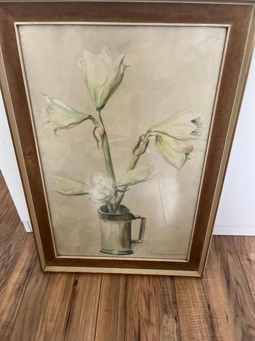 Aquarel  van P. van Heck-Lambach vrouw van Willem van Heck, Antiek en Kunst, Kunst | Schilderijen | Klassiek, Ophalen