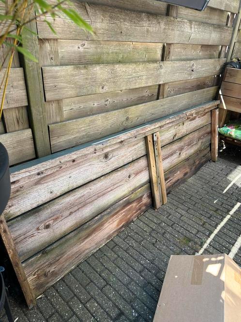 Gratis: steigerhouten planken van oude bank, Tuin en Terras, Palen, Balken en Planken, Gebruikt, Planken, 180 tot 250 cm, Ophalen