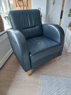 Leren fauteuil zwart, Huis en Inrichting, Fauteuils, Ophalen, Gebruikt, 50 tot 75 cm, Leer