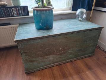 AANBIEDING: Grote houten scheepskist (120 cm) beschikbaar voor biedingen