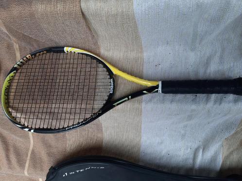 Wilson PRO-OPTEN Tennis racket, geel-zwart, in nieuwe staat, Sport en Fitness, Tennis, Zo goed als nieuw, Racket, Wilson, L4, Ophalen of Verzenden