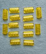 Lego Clear Brick Yellow / helder halfrond Geel blokje 4x2x1., Ophalen of Verzenden, Gebruikt, Losse stenen, Lego