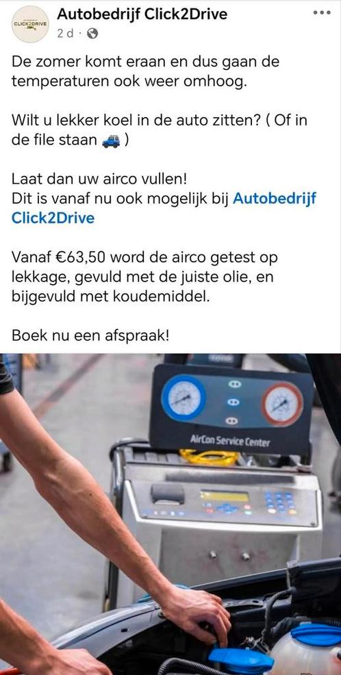 Warm weer actie! Airco bijvullen! Inclusief lektest!, Diensten en Vakmensen, Auto en Motor | Monteurs en Garages