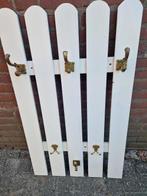 Kapstok wit met 6 messing haken, Huis en Inrichting, Ophalen of Verzenden, 'T Olde Gre-j, Info@toldegrej.nl, Endepoelstraat 20f Didam
