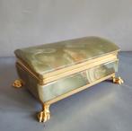 Vintage Onyx Doosje met Gouden Details, Antiek en Kunst, Ophalen of Verzenden