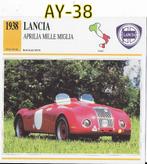 Ay-38 autokaart - lancia aprilia mille miglia - 1938, Verzamelen, Automerken, Motoren en Formule 1, Ophalen of Verzenden, Zo goed als nieuw